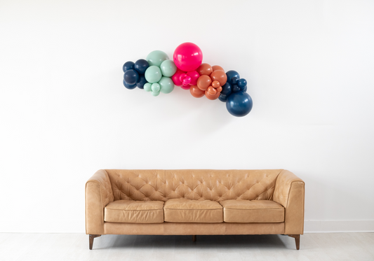 All grab and go garlands will include 5'', 11'', 17'' balloons we can also add foils for add ons.   Grab & go garlands can include up to 4 colors & as soon as your order is placed we will be reaching out to confirm your selections.