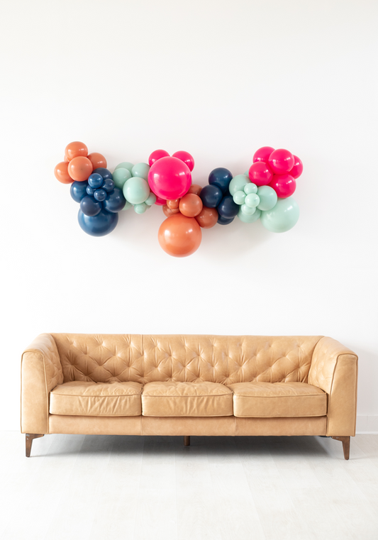 All grab and go garlands will include 5'', 11'', 17'' balloons we can also add foils for add ons.   Grab & go garlands can include up to 4 colors & as soon as your order is placed we will be reaching out to confirm your selections. 